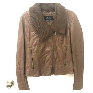Brown Leather Jacket | Brown Leather Zipper Jacket